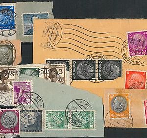60900 -  GERMANY  - STAMPS:  nice LOT of  STAMPS  used on small cut-outs