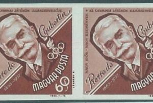 68041 - HUNGARY - POSTAL HISTORY -  DE COUBERTIN pair of IMPERF STAMPS! 1963