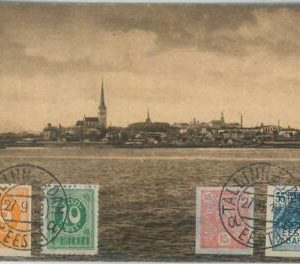 79681 - ESTONIA -  Imperf Stamps on VINTAGE   POSTCARD :   REVAL Tallinn 1919