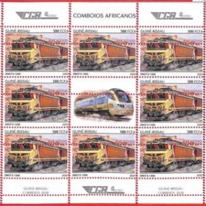 A1910 - GUINEA BISSAU, ERROR: MISSPERF stamp sheet  - 2020 TRAINS Railroads