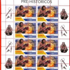 A1901 - GUINEA BISSAU, ERROR: MISSPERF stamp sheet   Homo sapiens, Prehistory