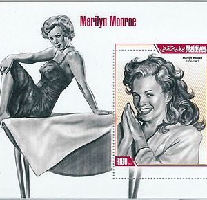 MALDIVES - ERROR, 2013 MISSPERF SHEET: MARILYN MONROE, CINEMA