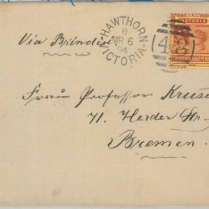 77270 - AUSTRALIA: Victoria  - POSTAL HISTORY - COVER to BREMEN Germany 1894