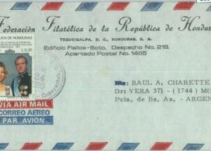 86080 -  HONDURAS -  POSTAL HISTORY -  Airmail COVER to ARGENTINA 1980 - ROYALTY
