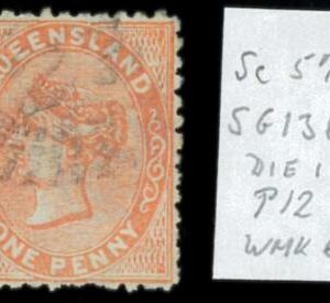 aa5627j  - Australia QUEENSLAND - STAMP - SG # 136 Die 1 - Watermark 6 - USED