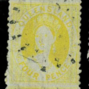 aa5627e1  - Australia QUEENSLAND - STAMP - SG # 102   Watermark 5 - USED