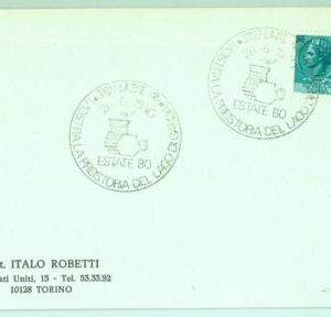 98426 -  ITALY - POSTAL HISTORY - SPECIAL POSTMARK on card PREHISTORY Lake Garda