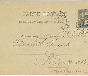 44982  - MADAGASCAR -  POSTAL HISTORY - POSTAL STATIONERY CARD to BELGIUM