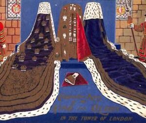 ac5470 - GB  -  VINTAGE POSTCARD: King and Queen in the Tower  LONDON