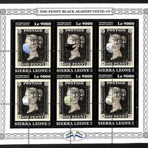 A6962 - SIERRA LEONE, Error, 2020, MISPERF MINIATURE SHEET: Penny Black, medicin