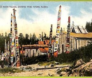 af3060 - USA - Vintage Postcard - NATIVE AMERICAN INDIANS - Showing Tribe Totems
