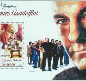 M1623 - S TOME & PRINCIPE, ERROR, 2013, MISPERF SHEET: James Gandolfini, Cinema