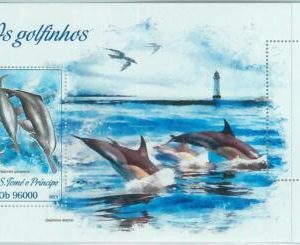M1627 - S TOME & PRINCIPE, ERROR, 2013, MISPERF SHEET: Dolphins
