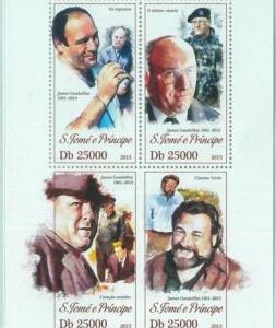 M1622 - S TOME & PRINCIPE, ERROR, 2013, MISPERF SHEET: James Gandolfini, Cinema