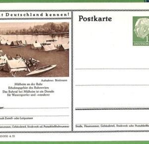 af3713 - GERMANY - POSTAL HISTORY - Postal stationery card - ROWING Canoes