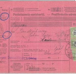 66667 - FINLAND - Postal History - PARCEL MAIL Formular CARD 1922