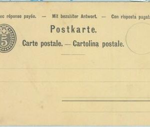 66942 - SWITZERLAND - Postal History - POSTAL STATIONERY CARD : Double card
