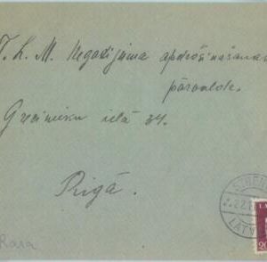 88930  - LATVIA  - POSTAL HISTORY -  Cover from Strenči to Riga  11.1940