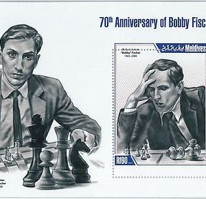 M1309 -  MALDIVES - ERROR, 2013 MISSPERF SHEET: 70th ANN. BOBBY FISCHER, CHESS