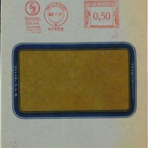 90488 - ITALY - POSTAL HISTORY - Red ADVERTISING Postmak: TECHNOLOGY Siemens