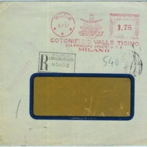 90493 - ITALY - POSTAL HISTORY - Red ADVERTISING Postmark: TECHNOLOGY Textiles
