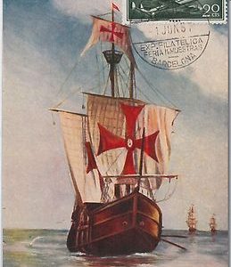 57376  - SPAIN - POSTAL HISTORY: MAXIMUM CARD 1957 -  BOATS History COLOMBUS