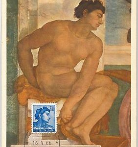 57350 -  ITALY - POSTAL HISTORY: MAXIMUM CARD 1966 - ART Painting MICHELANGELO