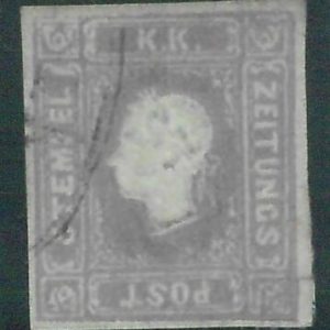 87629 -  ITALIAN STATES: Lombardo Veneto - STAMPS: Sass #  9 NEWSPAPER STAMP