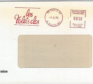64764  FRANCE - POSTAL HISTORY - Red MECHANICAL POSTMARK: CINEMA Les Volets clos