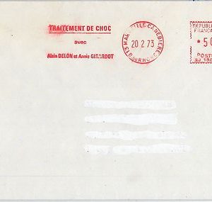 64765 - FRANCE -   Red MECHANICAL POSTMARK: CINEMA Traitement de choc 1973