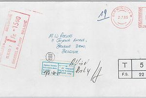 57267 - BELGIUM / GB - POSTAL HISTORY: nice REDIRECTED COVER - TAXED ! 1985  #5