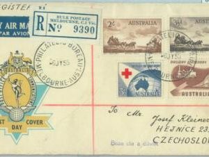 86283 - AUSTRALIA - Postal History - Registered FDC COVER to CZECHOSLOVAKIA 1955