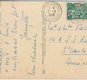 ANDORRA -  POSTAL HISTORY - POSTCARD to FRANCE  - 1952