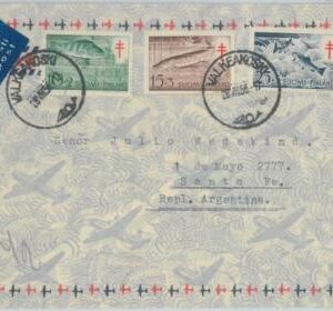 81915 - FINLAND - Postal History -  COVER  to ARGENTINA  1956 - FISH