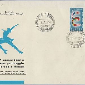 56534 - FIGURE SKATING - ITALY Bologna -  POSTAL HISTORY: SPECIAL  COVER 1957
