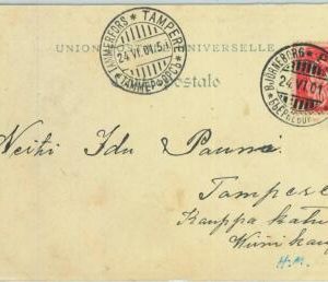 95496 - RUSSIA Finland - POSTAL HISTORY - Postcard PORI Björneborg  TAMPERE 1901