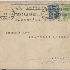 69040 - LATVIA - POSTAL HISTORY -  nice postmark on COVER to ITALY  1925