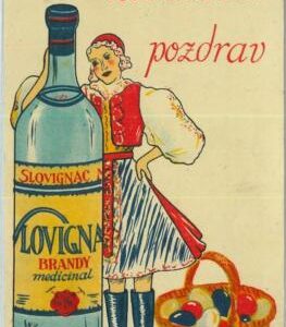 98513 - VINTAGE Illustrated Advertising POSTCARD  Czechoslovakia BRANDY Medicine