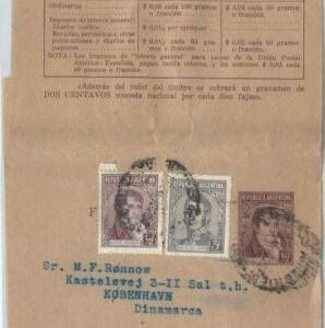 72210 - ARGENTINA - POSTAL HISTORY - STATIONERY WRAPPER to DENMARK  1940