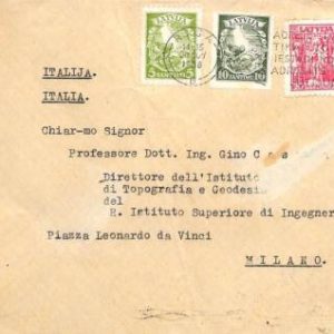 ad5924 - LATVIA Russia - Postal History  COVER to ITALY 1938 Postmark GASTRONOMY