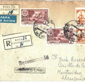 69053 - RUSSIA / LATVIA - POSTAL HISTORY - REGISTERED  COVER to URUGUAY  1961