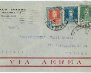 aa3057 - ARGENTINA - POSTAL HISTORY -  AIRMAIL COVER to ITALY   1954