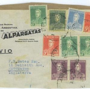 aa3067 - ARGENTINA - POSTAL HISTORY - Nice franking on COVER CUT-OUT to GB