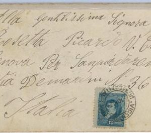 aa3072 - ARGENTINA - POSTAL HISTORY -  COVER from VINCENTE LOPEZ to ITALY 1896