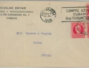 81594 - Caribbean - POSTAL HISTORY -  Propaganda postmark on COVER  1928  Sugar