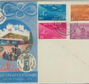 74857 - INDIA - POSTAL HISTORY - Cacheted FDC COVER Stamp Centenary  1954