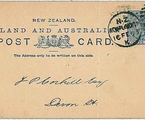POSTAL HISTORY - POSTAL STATIONERY -    New Zealand : from NEW PLYMOUTH 1893