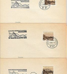 LIECHTENSTEIN  - POSTAL HISTORY: COMPLETE SET of 9 COVERS special postmaks 1946