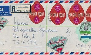 SIERRA LEONE - POSTAL HISTORY: SELF ADHESIVE STAMPS on Cover - DIAMONDS 1971