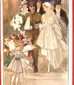 Lib7754 - VINTAGE Artist signed POSTCARD - Glamour: MAUZAN Wedding UNIFORM